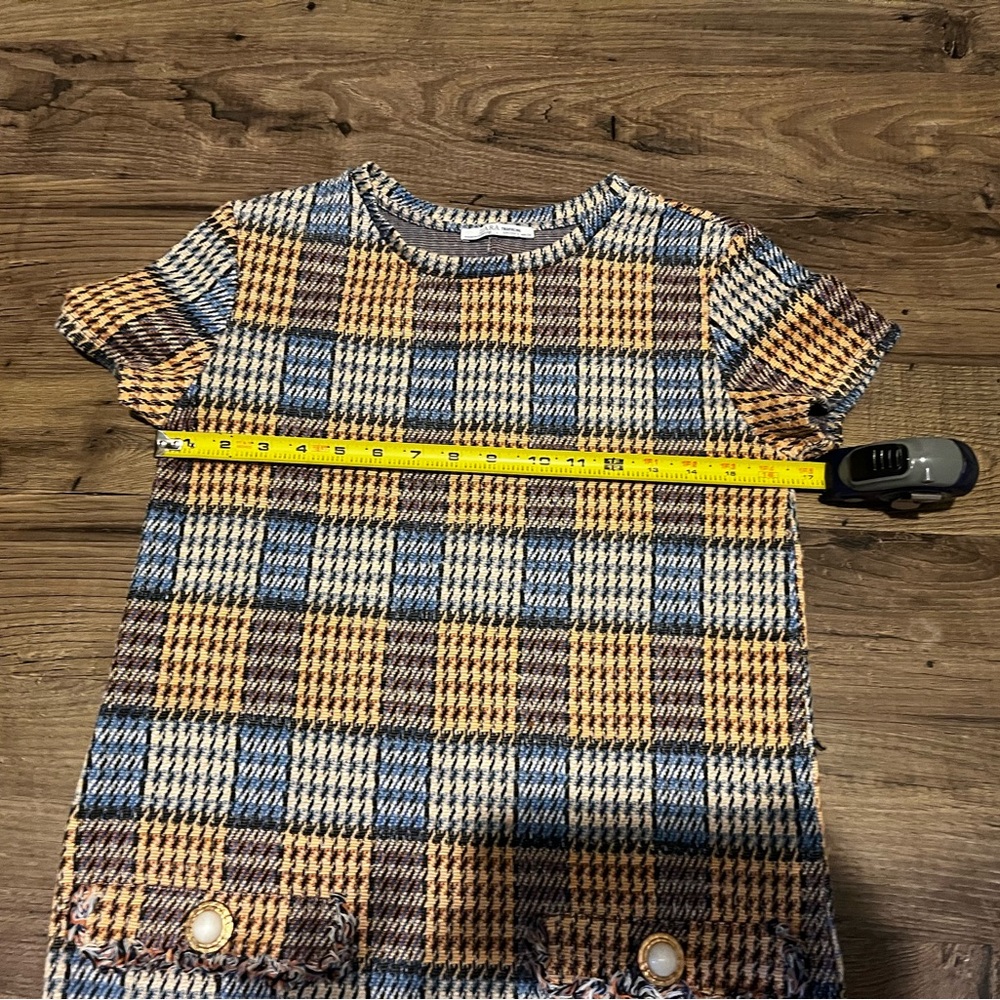 ZARA Tweed Plaid Fringe-Trim Shift Dress – Size Small - Picture 12 of 15
